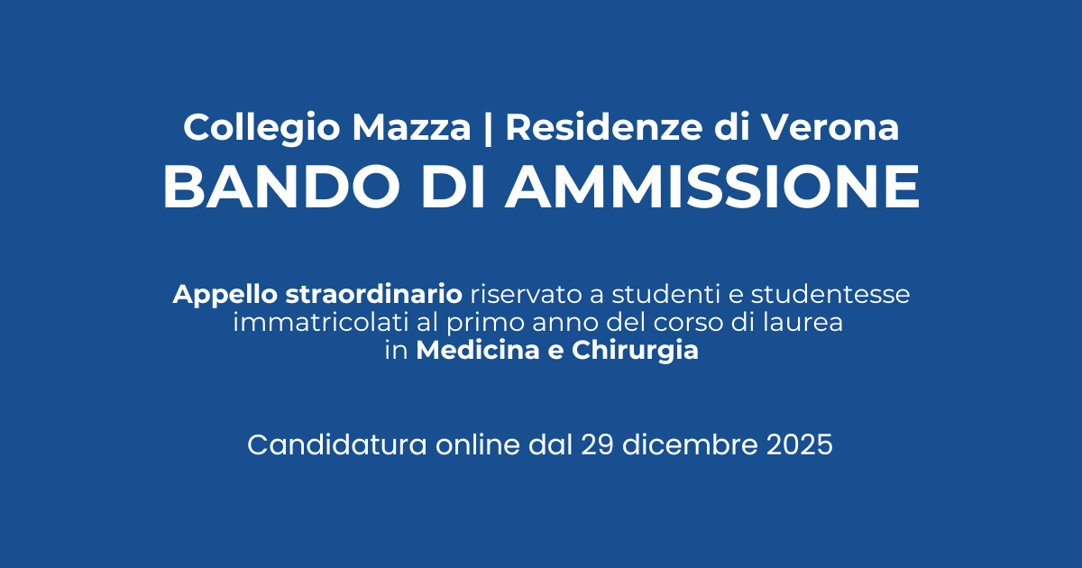 Residenze di Verona | Bando di ammissione: appello straordinario per studenti di Medicina